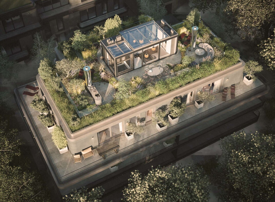 Private Dachterrasse mit Blick ins Grüne