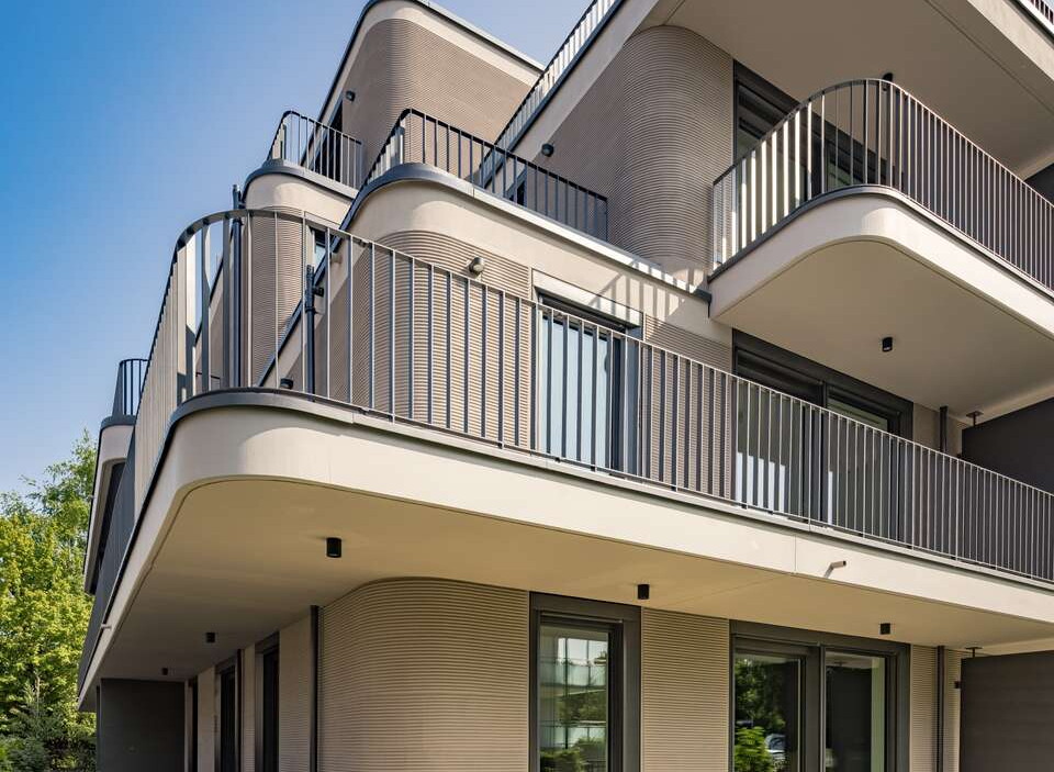 C8, Haus A, außenansicht, Froschperspektive 