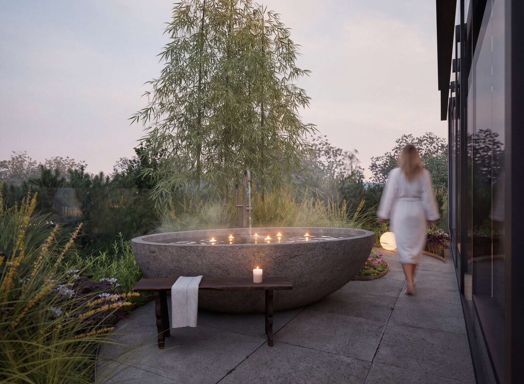 Freistehende Wanne mit Spa-Flair
