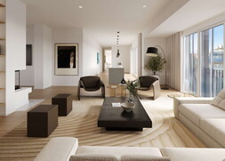 Lichtdurchfluteter Wohn- und Essbereich mit Designküche