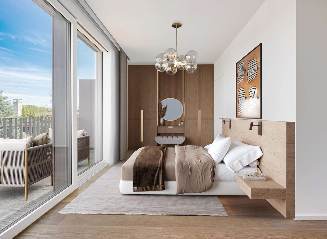 Schlafzimmer mit Bad en suite