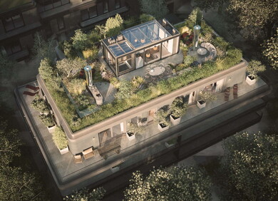 Private Dachterrasse mit Blick ins Grüne